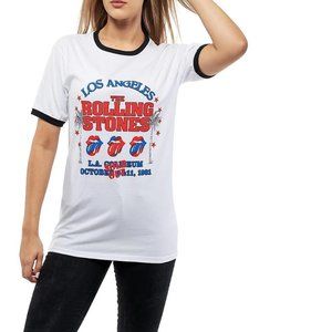 Rolling Stones LA Colleseum 1981 rock Ringer Official Unisex T-Shirt L NWT